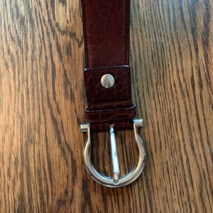 Salvatore Ferragamo Brown Leather Mens 40 inch Belt